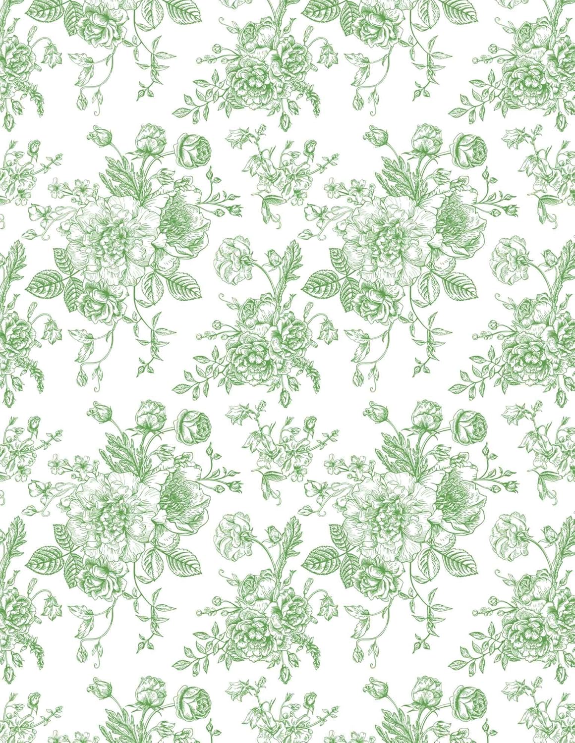 Green floral edible design sheet ready to print